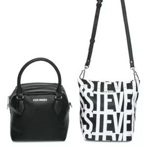 Steve Madden : Bamused - 2 in 1 Square Leather Bag w Logo Strap | NWT